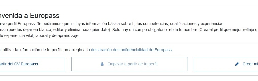 Acceder a la plataforma Europass