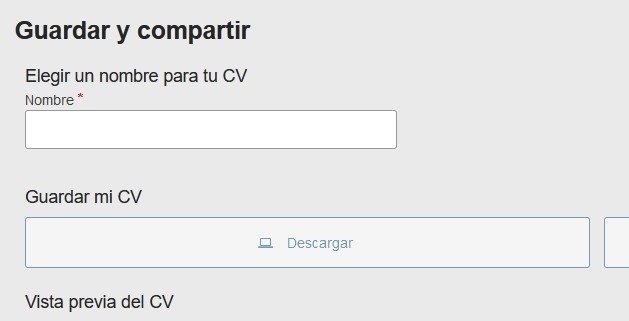 Exportar y descargar el CV Europass