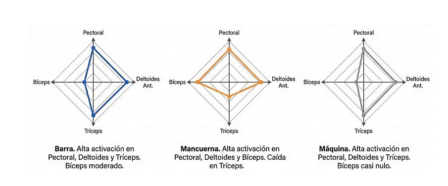 Activación del tríceps en press banca