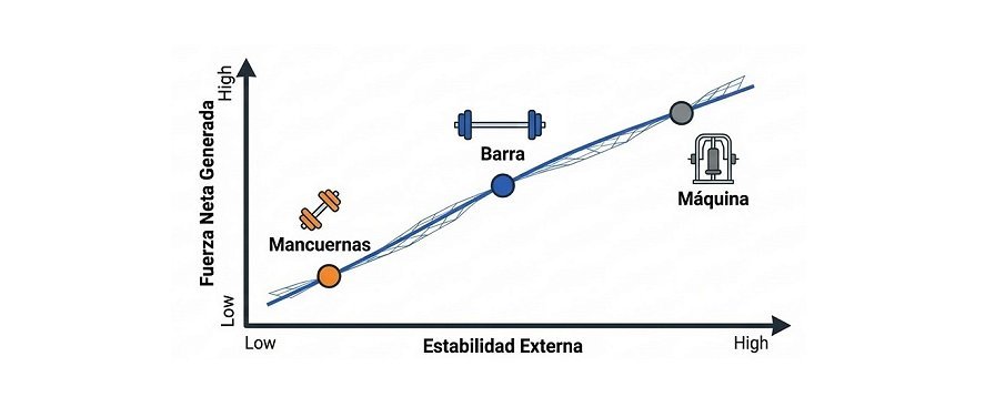 Análisis comparativo en press de banca: Barra, mancuernas y máquinas