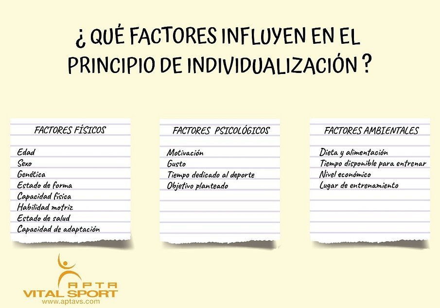 que factores influyen en el principio de individualizacion