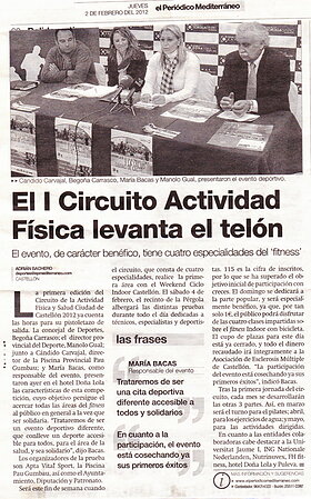 Carmen Valderas en medios gráficos - Circuito actividad fisica